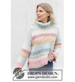 Damestrui met strepen gemaakt van Drops Brushed Alpaca Silk