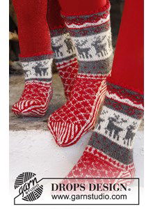 Gebreide sokken met Noors patroon