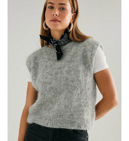 Spencer met ronde hals gemaakt van Phildar Phil Chic