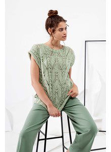 Mouwloze trui in kantaptroon