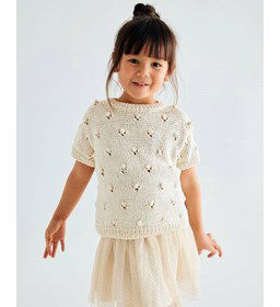 Kindertruitje met korte mouwen gemaakt van Phildar Phil Rustique