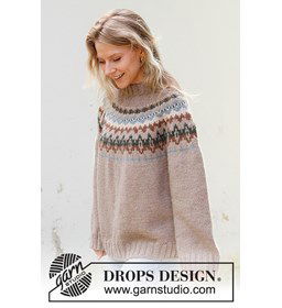 Damestrui met Scandinavisch patroon gemaakt van Drops Nepal