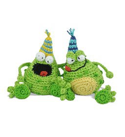 Kikker gemaakt van Scheepjes Larra