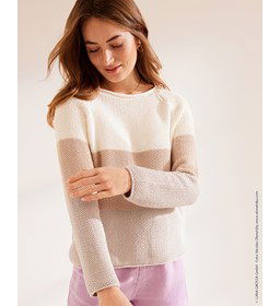 Damestrui in kleine gerstekorrelsteek gemaakt van Lana Grossa Elastico