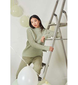 Damestrui met extra lange mouwen gemaakt van Lang Yarns Malou Light uni en color