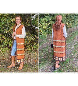 Enkellang vest zonder mouwen gemaakt van Handwerk accesoires