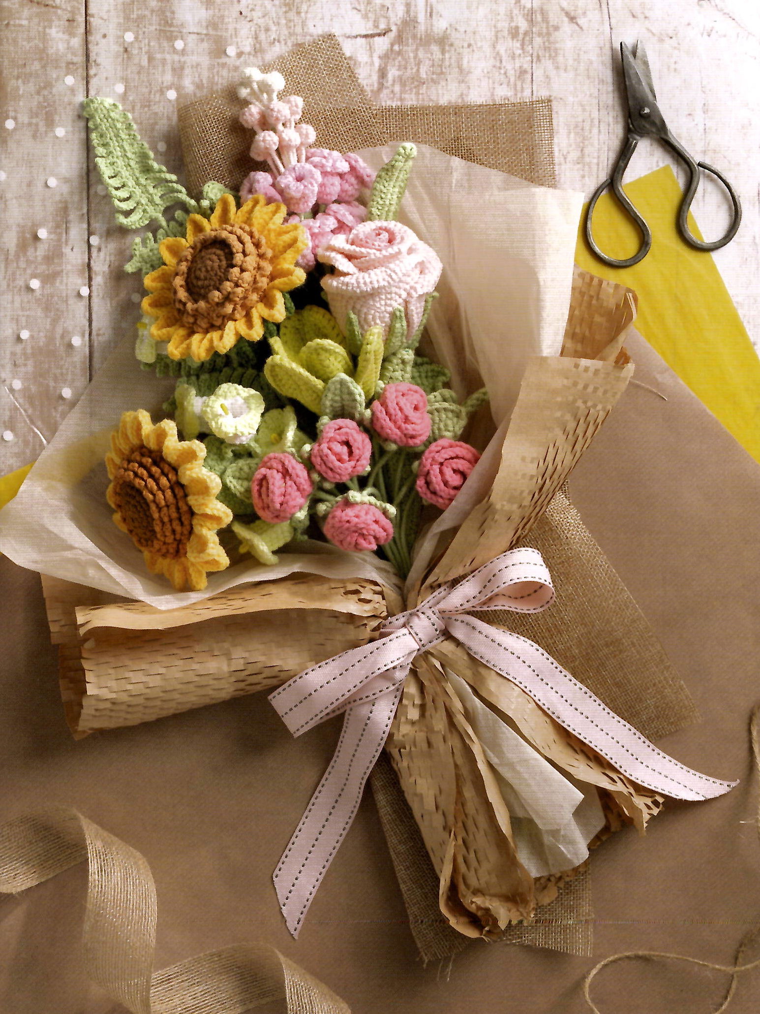 Haakpatroon voor een prachtig boeket, ....