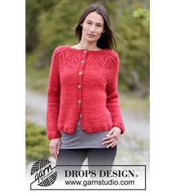 Gebreid vest gemaakt van Drops Snow - Eskimo