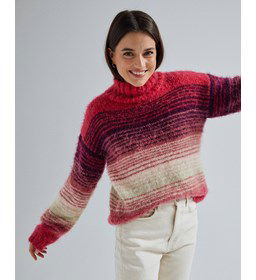 Gestreepte damestrui gemaakt van Phildar Phil Beaugency