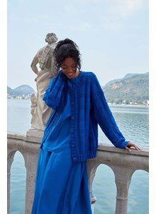 Damesvest met blokpatroon