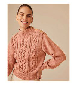 Damestrui met opstaande boord gemaakt van Phildar Phil Ecolaine