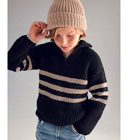 Schipperstrui voor jongens gemaakt van Phildar Phil Partner 3,5