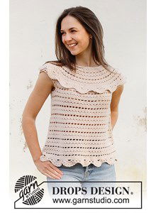 Damestopje met brede ronde kraag