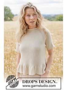 zomertrui met ruches en raglanmouwen