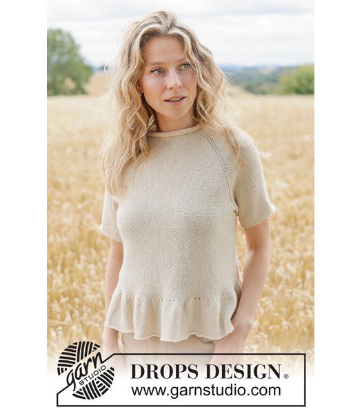 Breipatroon zomertrui met ruches en raglanmouwen