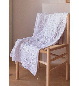 Deken winters wit gemaakt van Durable breikatoen 8 - 10 - 12