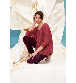 Damestrui met wijde V-hals