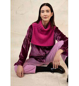 Kraag met dubbele col gemaakt van Lang Yarns Cashmere Light