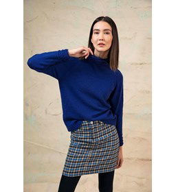 Damestrui met opstaande boord gemaakt van Lang Yarns Cashmere Premium