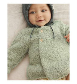 Babyvest met asymmetrische overslag gemaakt van Phildar Phil ChouChou