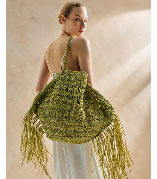 Haakpatroon grote tas met franjes