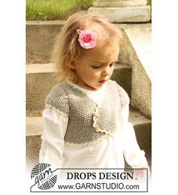 Kort vest met korte mouwtjes gemaakt van Drops Merino extra fine