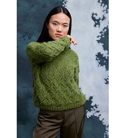 Damestrui in fantasie ajourpatroon gemaakt van Lang Yarns Suri Alpaca