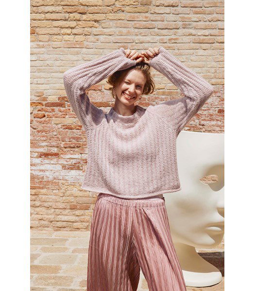 Breipatroon Damestrui Curator of Stitches in verticaal ribbelpatroon