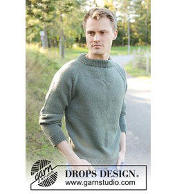 Herentrui met raglanmouwen gemaakt van Drops Lima