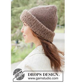 Muts Cocoa Puff Hat gemaakt van Drops Puna