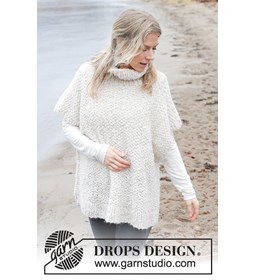 Poncho in gerstekorrelsteek gemaakt van Rondbreinaald nr 9