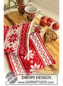 Gebreide pannenlappen met Noors patroon 