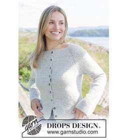 damesvest met raglan Misty Coast Cardigan gemaakt van knopen