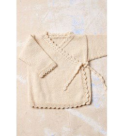 Wikkeltruitje met schulprand gemaakt van Lang Yarns Baby Cotton Naturally Colored