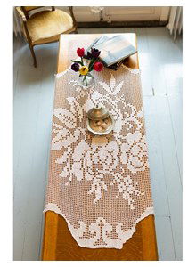 Tafelkleed met rozenpatroon