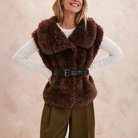 Bodywarmer met brede kraag