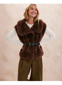 Bodywarmer met brede kraag