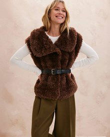 Bodywarmer met brede kraag