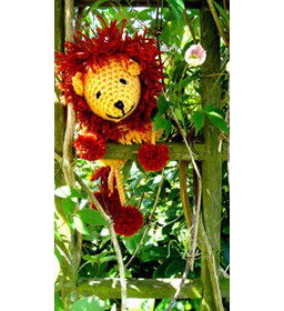 Leeuw pompon gemaakt van Lammy Yarns No 1