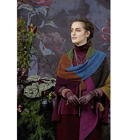 Sjaal in tweed garen gemaakt van Lang Yarns Donegal