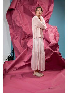 Damestrui in parelsteek en verticale tricotsteek baan