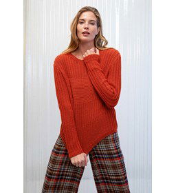 Damestrui met lijnenspel gemaakt van Lang Yarns Merino 120 en 120 Color