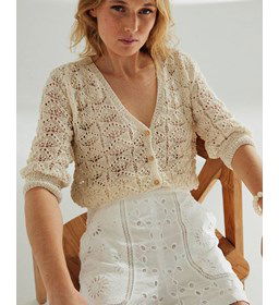 Kort vestje met V-hals gemaakt van Phildar Phil Origin