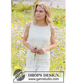 Zomerse damestop met rechte hals gemaakt van Drops Big Merino