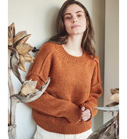 Damestrui met zichtbare naden gemaakt van Lana Grossa Cool Merino Big