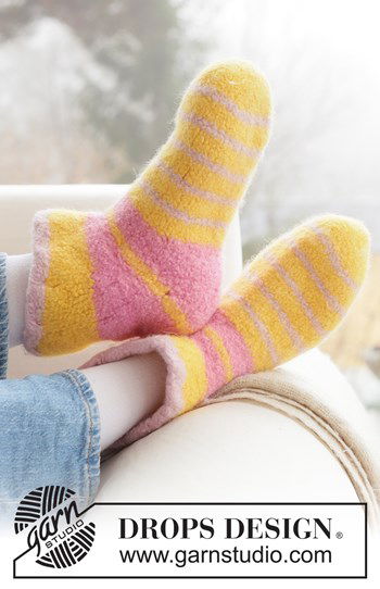 gestreepte sloffen gevilte wol