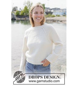 trui met kabels Winter Hush Sweater gemaakt van Drops Karisma