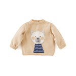 Breipatroon Babyvest met inbreimotief van een beer