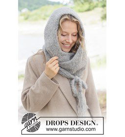 Gebreide mutssjaal met zachte alpaca & zijde gemaakt van DROPS Alpaca Boucle