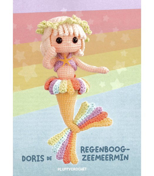 Haakpatroon pop zeemeermin in pastelkleuren